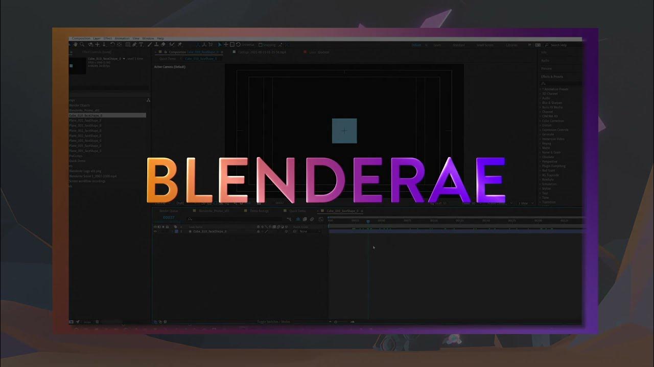 BlenderAE v1.4.7 fro Blender/After Effects 导入桥接插件