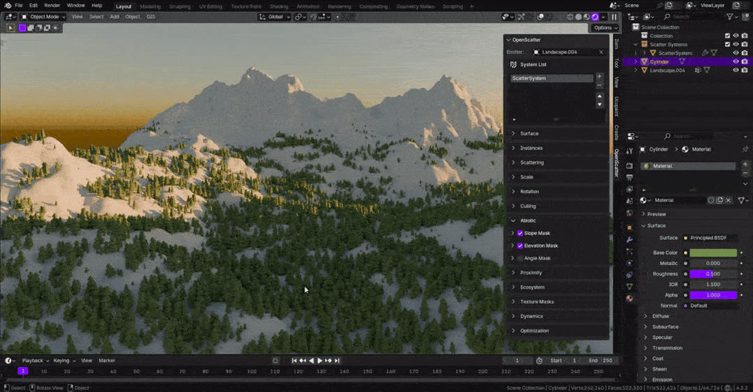 Openscatter 1.0.0 for blender 散射控制插件